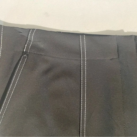 NEW Women's KARL LAGERFELD Paris  Stitch Cropped Pants Side Zip Black $99 - Picture 6 of 14